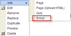 Add essay to course